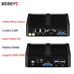 Intel Celeron J6412 N2930 J1900 Mini PC with 2xGigabit LAN 1xUSB3.0 3xUSB2.0 2xRS232 Fanless Industrial Computer Win10 Ready