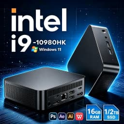 2026 Intel Core I9 10980HK Mini PC Windows 11 32GB DDR4 512GB 1TB SSD Portable Gaming Mini PC WiFi6 BT5.2 4K Mini Computer PC