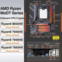 ERYING Ryzen 9 7845HX/7940HX/7945HX/8945HX Gaming Motheboard DDR5 M.2 2280 SSD M-ATX Motheboard WIFI6E ARGB AM5 Socket Gaming PC