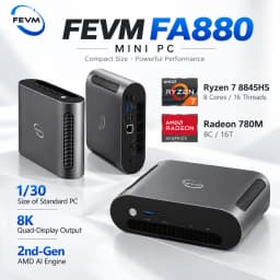 SZBOX FEVM FA880 Ryzen 7 8845HS MINI PC Laptop Windows 11 Pro DDR5 NVMe SSD WIFI6 BT5.2 2*USB 4.0 Desktop Gaming laptop Computer