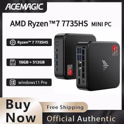 AMD Ryzen 7 7735HS Mini PC 16GB LPDDR5 512GB NVMe SSD Triple 4K Display Mini Computer WiFi 6 BT 5.2 Preinstalled Windows 11 Pro