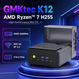 GMKtec K12 Mini PC AMD Ryzen 7 DDR5 5600MHz PCIe 4.0 NVMe SSD WiFi 6E BT5.2 8K HD Gaming Office Desktop Computer