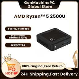Mini Pc Gaming Mini PC DDR4 RAM WiFi 5 BT5.2 Compact & Ideal Pc Gamer Genmachine Mini PC Windows 11 AMD Ryzen™ 5 2500U 2.0-3.6G