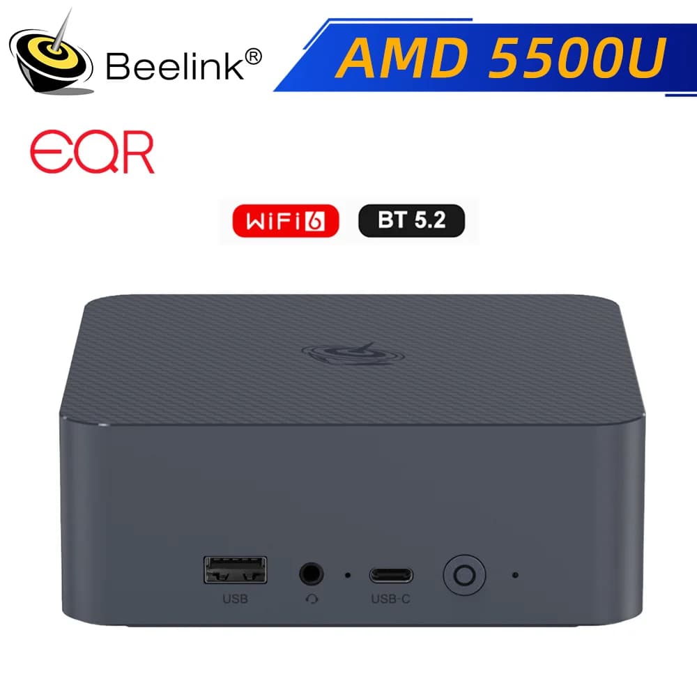 Beelink EQR5 R5 5500U DDR4 16G RAM 500G SSD EQR7 AMD R7 7735U EQR6 R5 6600U Windows 11 Mini PC 1000M WiFi6 4K Desktop Computer