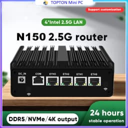 Topton Firewall Mini PC Upgraded Version Intel N150 Celeron N5105 J6412 7305 4x2.5G Fanless PC Mini Computer PfSense OPNsense