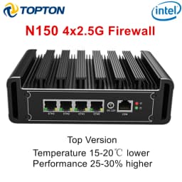 Topton Fanless Firewall Mini PC Intel Core i7 i5 i3 1215U 8505 N5105 7305 4x2.5G LAN NAS Mini Computer PfSense OPNsense AES-NI