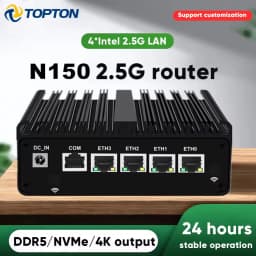 Topton New Intel N150 Firewall Computer N5105 J6412 7305 Soft Router 4x2.5G I226 LAN Industrial Fanless Mini PC PfSense OPNsense