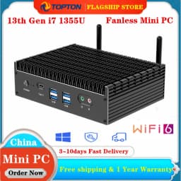 13th Gen I7 1355U I5 1335U Fanless Intel Gamer Mini PC 2*2.5G LAN PCIE4.0 DDR4 Thunderbolt 4 EGPU Desktop PC Mini Computer WiFi6