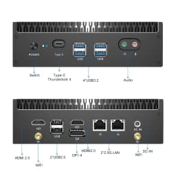 13th Gen I7 1355U I5 1335U Fanless Intel Gamer Mini PC 2*2.5G LAN PCIE4.0 DDR4 Thunderbolt 4 EGPU Desktop PC Mini Computer WiFi6