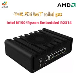 Intel N150 Firewall Mini PC AMD Ryzen Embedded R2314 4x2.5G LAN Soft Router Proxmox PfSense OPNsense Server Industrial Computer