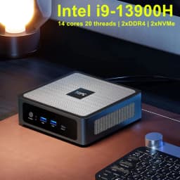 TOPC Mini PC Gamer, 13th Gen Intel Core I9-13900H/I7-13700H, 2xDDR5 RAM, 2xNVMe SSD, 2xLAN, Desktop Gaming Small Computer