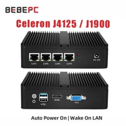 Intel Celeron J1900 N2830 Mini PC with 4xGigabit I211 I225 LAN 2xUSB 1xHDMI 1xVGA Computer Support Pfsense Linux Firewall Router