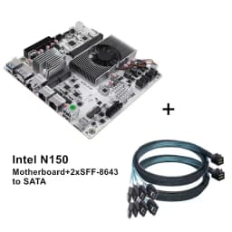 Topton 8-Bay 10G NAS Motherboard Intel i3-N300 N150 1*10G+2*2.5G LANs 2*NVMe 2*SFF-8643 to 8*SATA Type-C Firewall ITX Mainboard