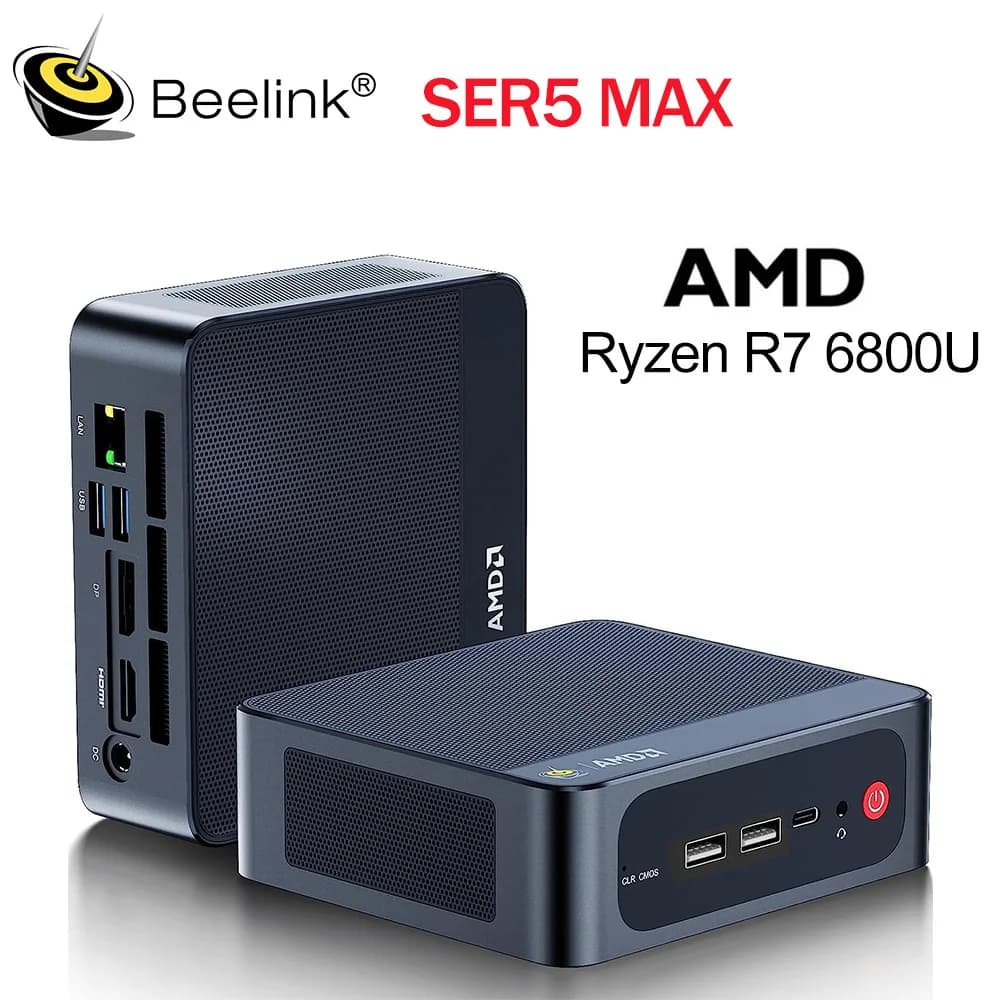 Beelink SER5 Max Win 11 Mini PC AMD Ryzen7 6800U/7735HS R3 3200U R5 5500U DDR4 RAM 16G NVME 500G Wifi6 4K Type-C Gamer Computer