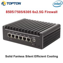 Intel N100 8505 7505 6305 6x i226-V 2.5G Firewall Server Fanless Mini PC DDR4 NVMe 1*COM Type-C pfSense OPNsense Mini Computer