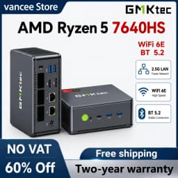 GMKtec M6 Ultra Mini PC AMD Ryzen 5 7640HS DDR5 M.2 NVMe SSD Windows 11 Pro WiFi 6E BT5.2 2.5G LAN for Gaming Office