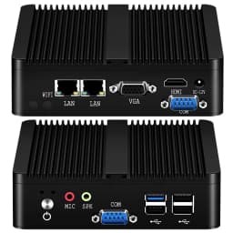 Helorpc Pfense Industrial Mini PC Inter Celeron Processor with 4XUSB HDMI VGA 2XRS232 Support Windows10/11 LINUX Deskto Computer
