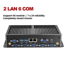 Intel Core I7-5500U I5-4200U Mini PC with 2xNIC LAN 6DB9 RS232 Support Linux Pfsense Computer for Industrial Windows10 Ready