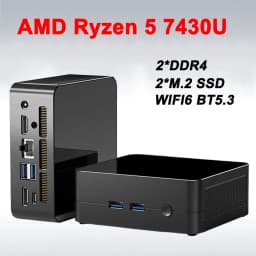 SZBOX X74 AMD Ryzen 5 7430U MINI PC Windows 11 Pro 2*DDR4 2*M.2 2280 SSD Lan WIIF6 BT5.3 Type-C Desktop MINI PC Gamer Computer