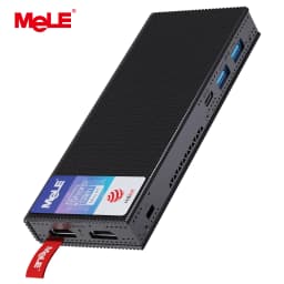 MeLE PCG02 Pro Fanless MINI PC Stick N100 8G 256G Mini Computer Dual HDMI,4266MHz LPDDR4,WiFi5 Gigabit Ethernet,USB Type-C PD3.0