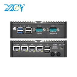 XCY Fanless Mini PC Intel N150 J4125 J6412 J1900 N2830 N5105 4x 2.5G Ethernet Thin Client PC Support Windows Linux Pfsense