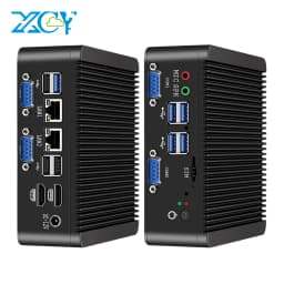 XCY Fanless Mini PC Intel Pentium J5040 DDR4 M.2 SSD RS232/485 2x LAN GPIO mPCIE 4G LTE SIM 8x USB LVDS HDMI TPM 2.0 Windows 11