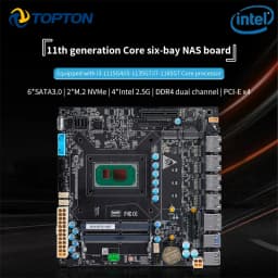 6 Bay NAS Motherboard 11th Gen Intel I7 1165G7 I5 1135G7 I3 1115G4 4x I226 2.5G 6xSATA 2xM.2 NVMe PCIEx4 Mini ITX Firewall Board