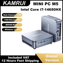 KAMRUI Mini PC Intel i7-14650HX 16Cores 32GB DDR4 1TB SSD 5.2GHz Mini Desktop Computer Wifi6E 4K@60Hz Win11pro for Gaming Design