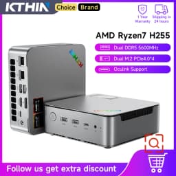 KTHIN K8 Mini PC R7 H255 4.9GHz WIFI6 BT5.2 Mini Computer DDR5 5600MHz PCIe4.0 SSD 2.5G LAN Dual USB4.0 Mini Computer/ OpenClaw