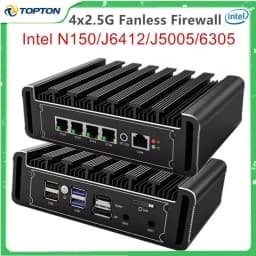 Topton Fanless Firewall Mini PC Top Version Intel i7 i5 i3 8505 J5005 6305 4x 2.5G LAN Home Server pfSense Proxmox AES-NI