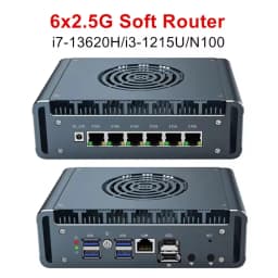 Topton Intel Core i7 13620H i3 1220P N300 3 100U Firewall Mini PC 6x2.5G LAN DDR5 NVMe Proxmox pfSense OPNsense Mini Computer