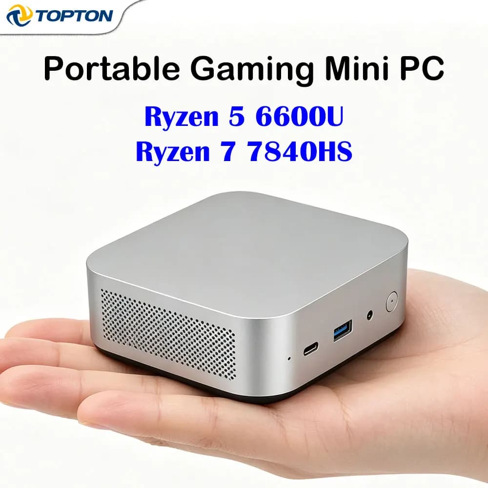 Portable Gaming Mini PC AMD Ryzen 7 7840HS Ryzen 5 6600U 24GB 16GB LPDDR5 USB4 Dual M.2 NVMe NUC Desktop Computer Windows 11