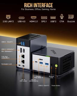 GMKtec EVO-X1 Ryzen Al 9 HX 370 / EVO-X1 Pro Ryzen Al 9 HX 470 PCIE4.0 Oculink Port CPU+CPU+NPU TDP 65W Gaming Mini Pc LPDDR5X