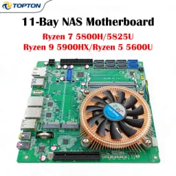 AMD Ryzen 7 5800H/5825U R9 5900HX 8-Bay NAS Motherboard 8*SATA 3*NVMe 2*2.5G LAN 2*DDR4 Gaming Firewall Mini ITX Mainboard PC