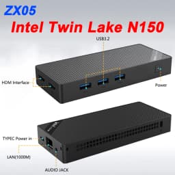 SZBOX ZX05 Intel Twin Lake N150 MINI PC Windows 11 Pro LPDDR5 12GB M.2 2280 SSD Wifi6 BT5.2 RJ45 4K@60Hz HD Desk Gaming Computer
