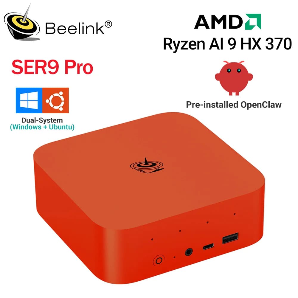 Beelink SER9 Pro SER10 Max Ubuntu Windows 11 OpenClaw Preinstalled AMD Ryzen 7 HX370 HX470 32GB RAM 1TB NVMe SSD Wifi6 Gaming PC