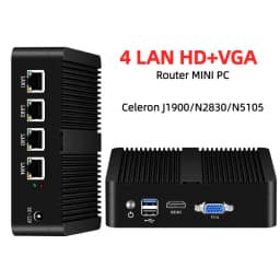 Fanless Mini PC 4 Ethernet Celeron J1900 N2830 Firewall Router Pfsense Windows OpenWrt Debian Industrial PC Computer Server