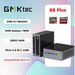 GMKtec K8 Plus Gaming Desktop PC AMD R7 8845HS Gaming Mini PC 8-core 16-thread 32GB DDR5 1TB SSD Work Computer PC Mini Computer