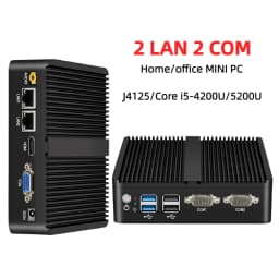 Fanless Industrial PC N5095 2955U i5-4200U 5200U i3-5005U Mini PC Windows Ubuntu 2x Gigabit Ethernet 2x COM RS232 WiFi HDMI VGA