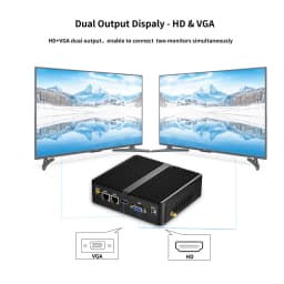 Fanless Industrial PC N5095 2955U i5-4200U 5200U i3-5005U Mini PC Windows Ubuntu 2x Gigabit Ethernet 2x COM RS232 WiFi HDMI VGA