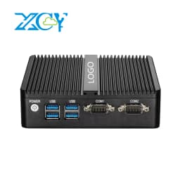 XCY Mini PC Intel Celeron J6412 Quad Cores 2x RS232/485 Dual Ethernet Mini PCIe HDMI VGA Fanless Industrial IPC Windows Linux