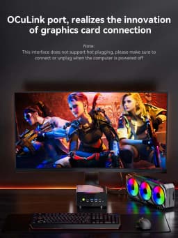 GMKtec K12 Mini PC AMD Ryzen 7 H 255 Windows 11 Pro DDR5 5600Mhz PCie4.0 NVMe SSD Wifi6E BT5.2 Quad Screen Display Oculink