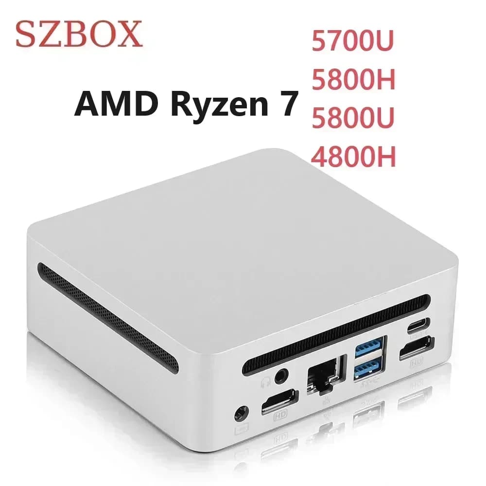 GenMachine AMD Ryzen 7 5700U/5800H/5800U/4800H Mini PC Windows 11 Pro DDR4 3200MHz NVMe SSD WiFi6 BT5.2 Desktop Gaming Computer