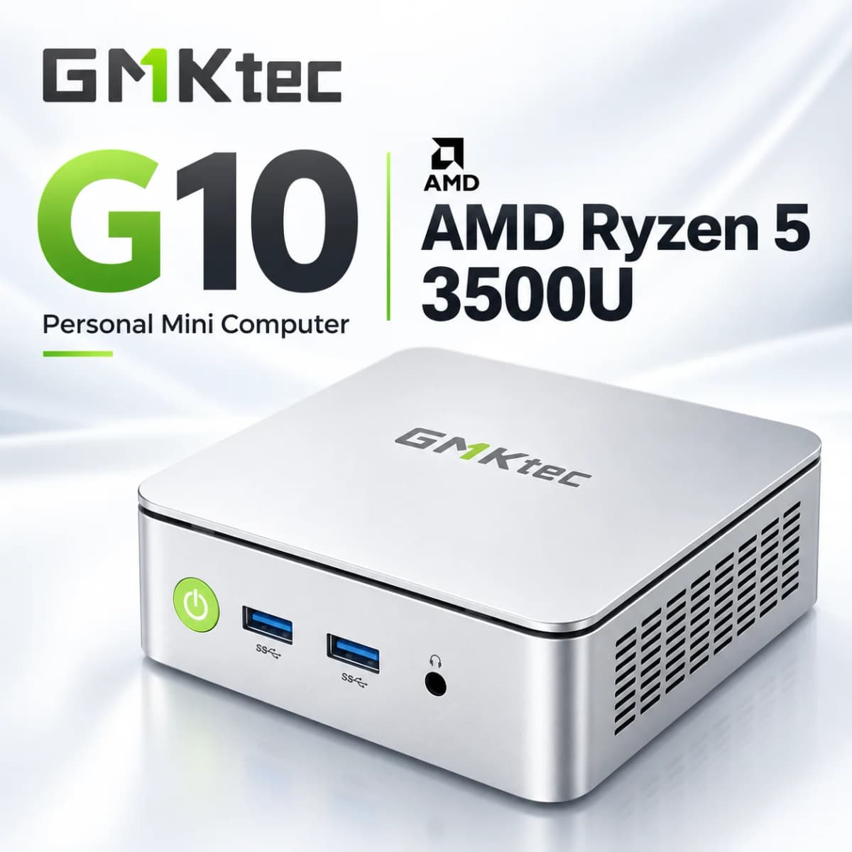 GMKtec G10 Ryzen 5 3500U Mini PC Windows 11 Pro Dual Channel DDR4 3200MHz NVMe SSD WIFI5 BT5.0 Desktop Office Gaming Computer