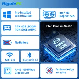 MiniPC Stick Fanless,Micro Desktop Computer CPU J3455,4GB/64GB,Gigabit Ethernet,4K@60Hz Output,Business,Office & Digital SignagE
