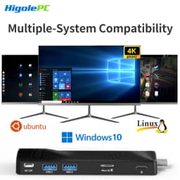 MiniPC Stick Fanless,Micro Desktop Computer CPU J3455,4GB/64GB,Gigabit Ethernet,4K@60Hz Output,Business,Office & Digital SignagE
