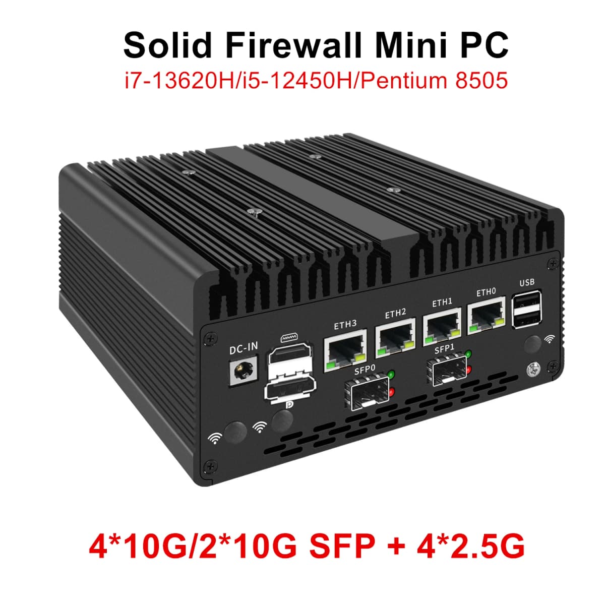Topton New Firewall Mini PC 4*/2*10G SFP+ Intel I7 13620H 8505 4xi226-V 2.5G 2*DDR5 NVMe Industrial Computer Home Server Proxmox