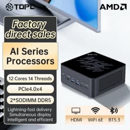 TOPC AMD Ryzen AI 9 HX465 ES Mini PC ,OCuLink, USB4, Dual 2.5G LAN, DDR5, PCIe 4.0, WiFi 6, NUC Gaming Mini Computer