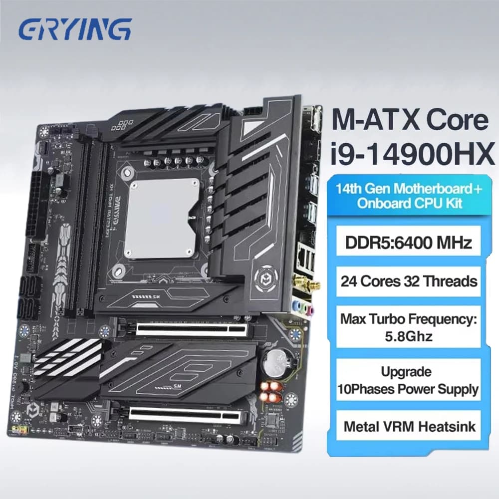 ERYING I5-14450HX/I7-14650HX/I7-14700HX/I9-14900HX Gaming Motherboard 2*DDR5 M.2 2280 SSD M-ATX Motherboard Computer