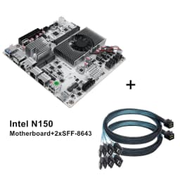 TOPTON 10G NAS Motherboard 8-Bay Intel I3-N300 N150 2*2.5G LAN 2*NVMe 2*SFF-8643 to 8*SATA PCIex1 DDR5 Firewall PC ITX Mainboard